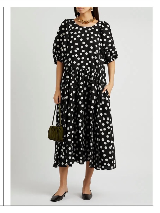 STINE GOYA Dresses & Skirts - NWOT STINE GOYA Amelia Black and White Polka-Dot Puff Sleeve Dress
